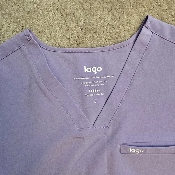 Lago Scrubs One Pocket Top Drawstring M - Picture 5 of 13